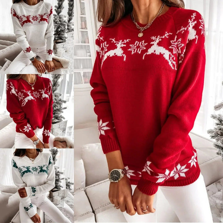 Pien Reindeer and Snowflake Jacquard Sweater - image 3