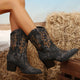 Zerlina | Women's Western Block Heel Cowboy Boots with Embroidery