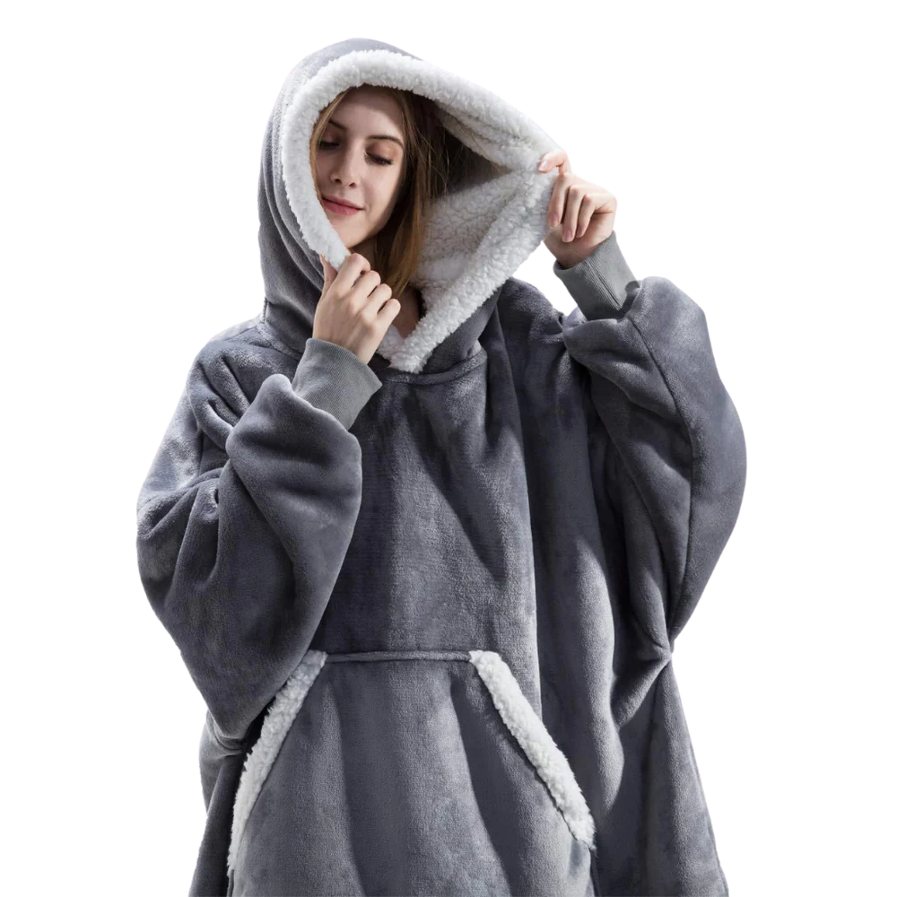 Gretel Oversized Sherpa Blanket Hoodie with Front Pocket - image 9