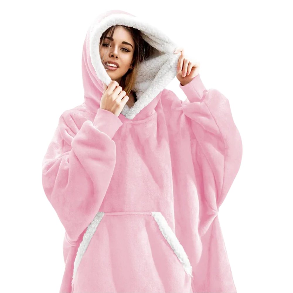 Gretel Oversized Sherpa Blanket Hoodie with Front Pocket - image 1
