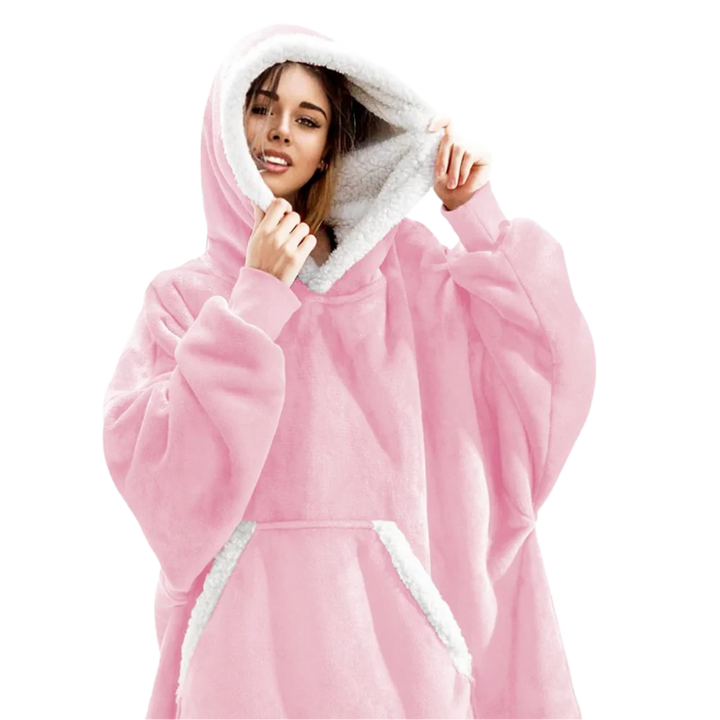 Gretel Oversized Sherpa Blanket Hoodie with Front Pocket - image 1
