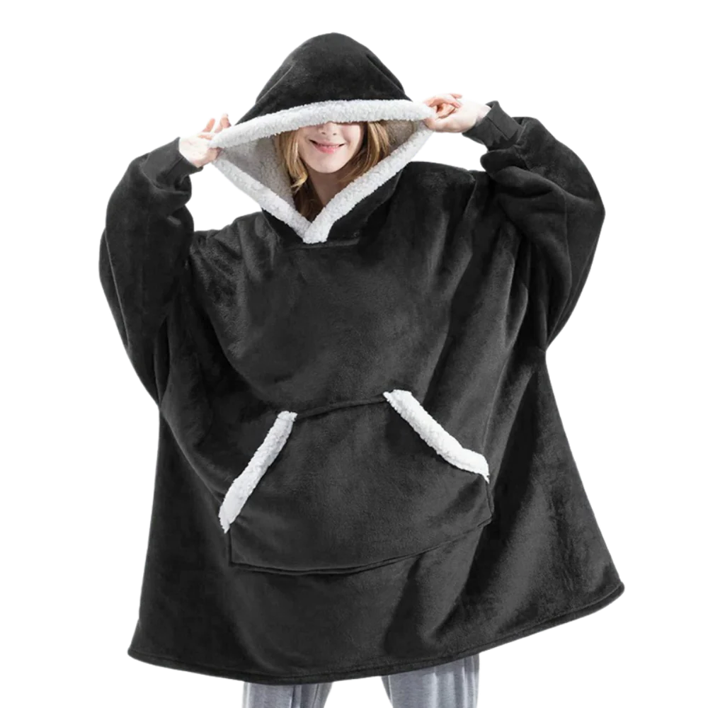 Gretel Oversized Sherpa Blanket Hoodie with Front Pocket - image 8