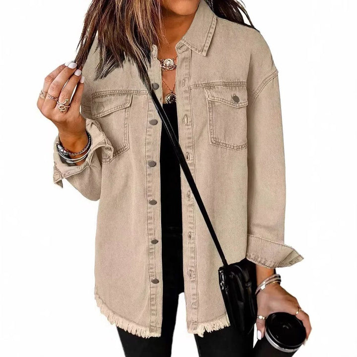 Zefira | Women's Oversized Button-Down Denim Shirt Jacket