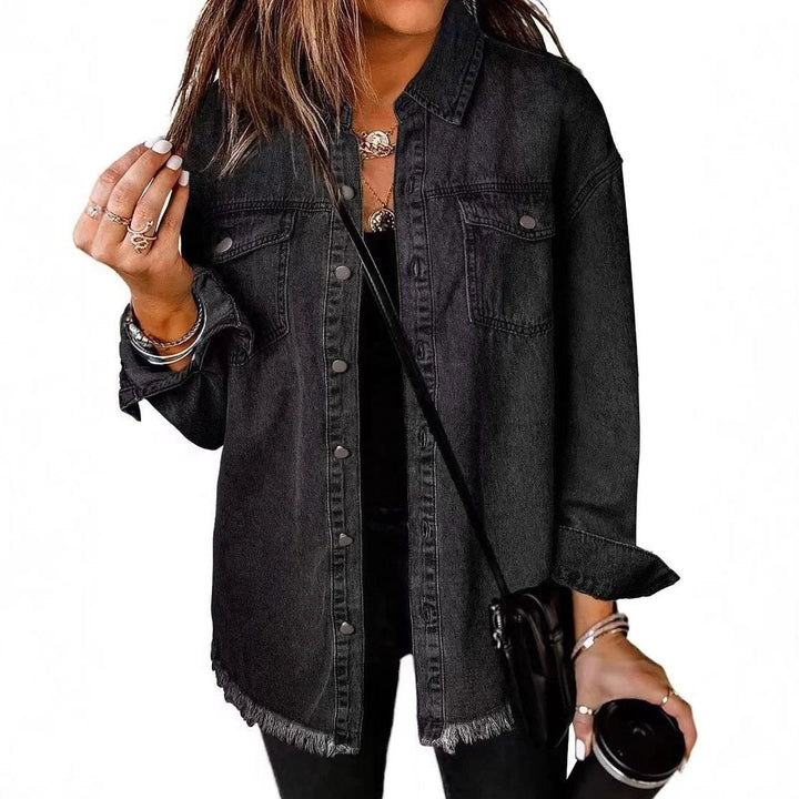 Zefira | Women's Oversized Button-Down Denim Shirt Jacket