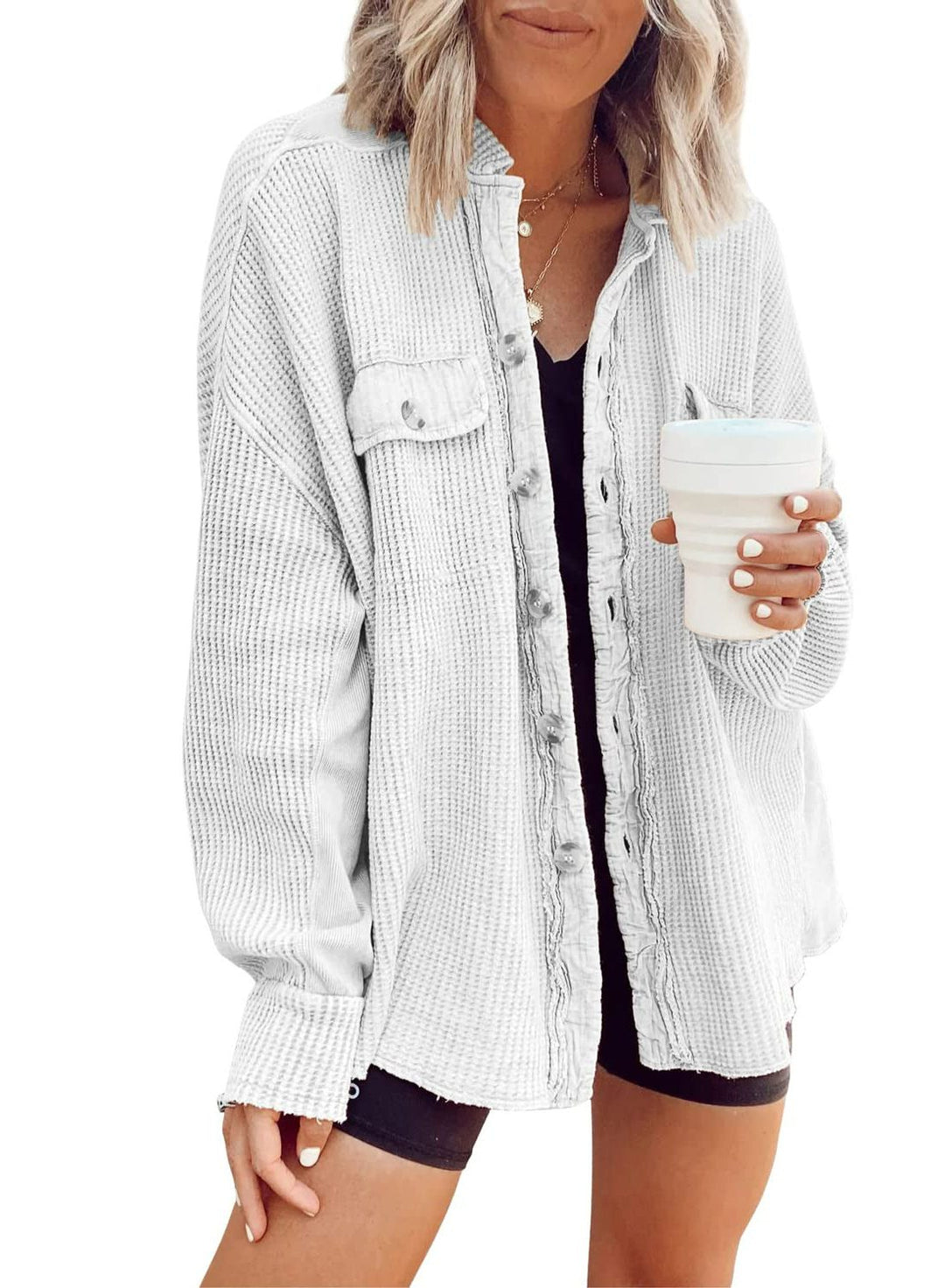 Roxane | Women's Oversized Button-Down Shirt Jacket