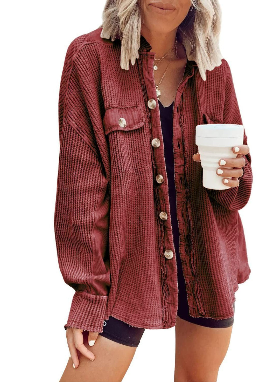 Roxane | Women's Oversized Button-Down Shirt Jacket