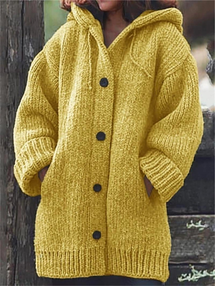Ellinor | Women's Ribbed Knit Oversized Hooded Cardigan