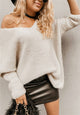 Philomene | Women's Oversized Knit Sweater with Wide Neck