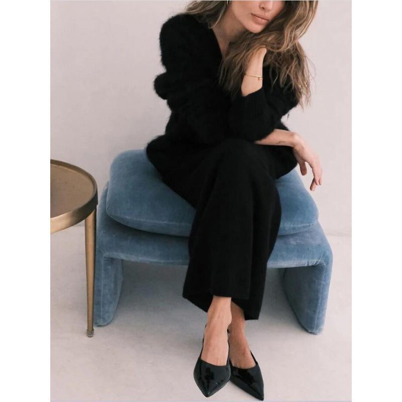 Sieglinde | Women's Oversized Mohair Cardigan with V-Neck