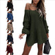 Amaranthe | Women's Oversized Ribbed Knit Off-Shoulder Dress
