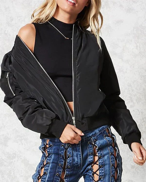 Ludivine | Women's Oversized Zip-Up Bomber Jacket