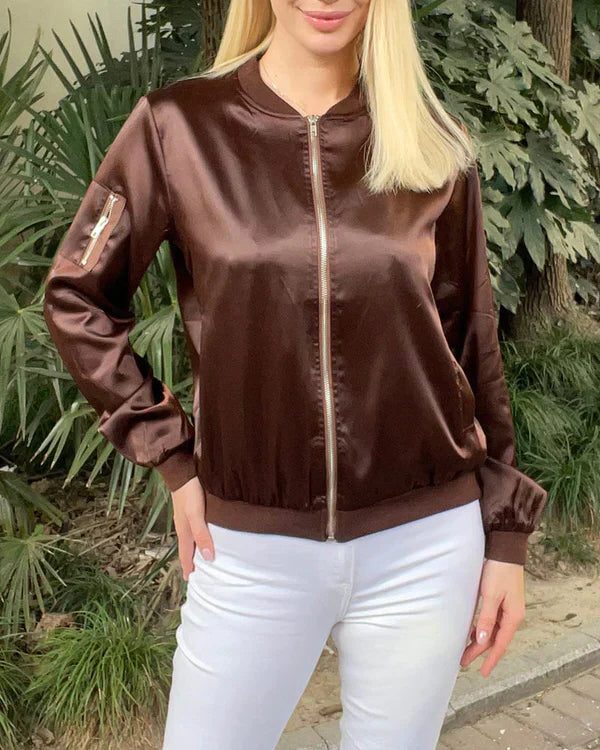 Ludivine | Women's Oversized Zip-Up Bomber Jacket