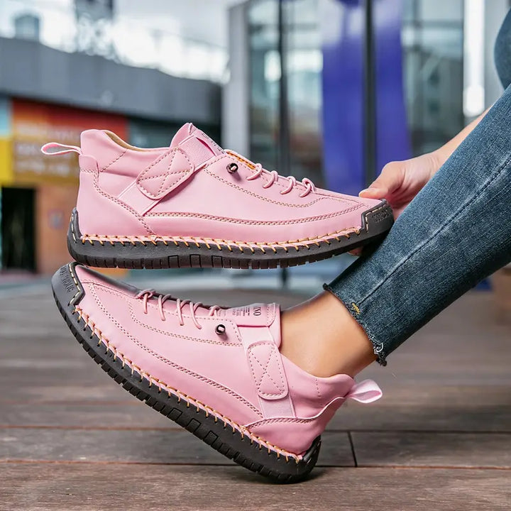 Women's Orthopedic Wide-Fit Elastic-Panel Sneakers for Walking — view 9