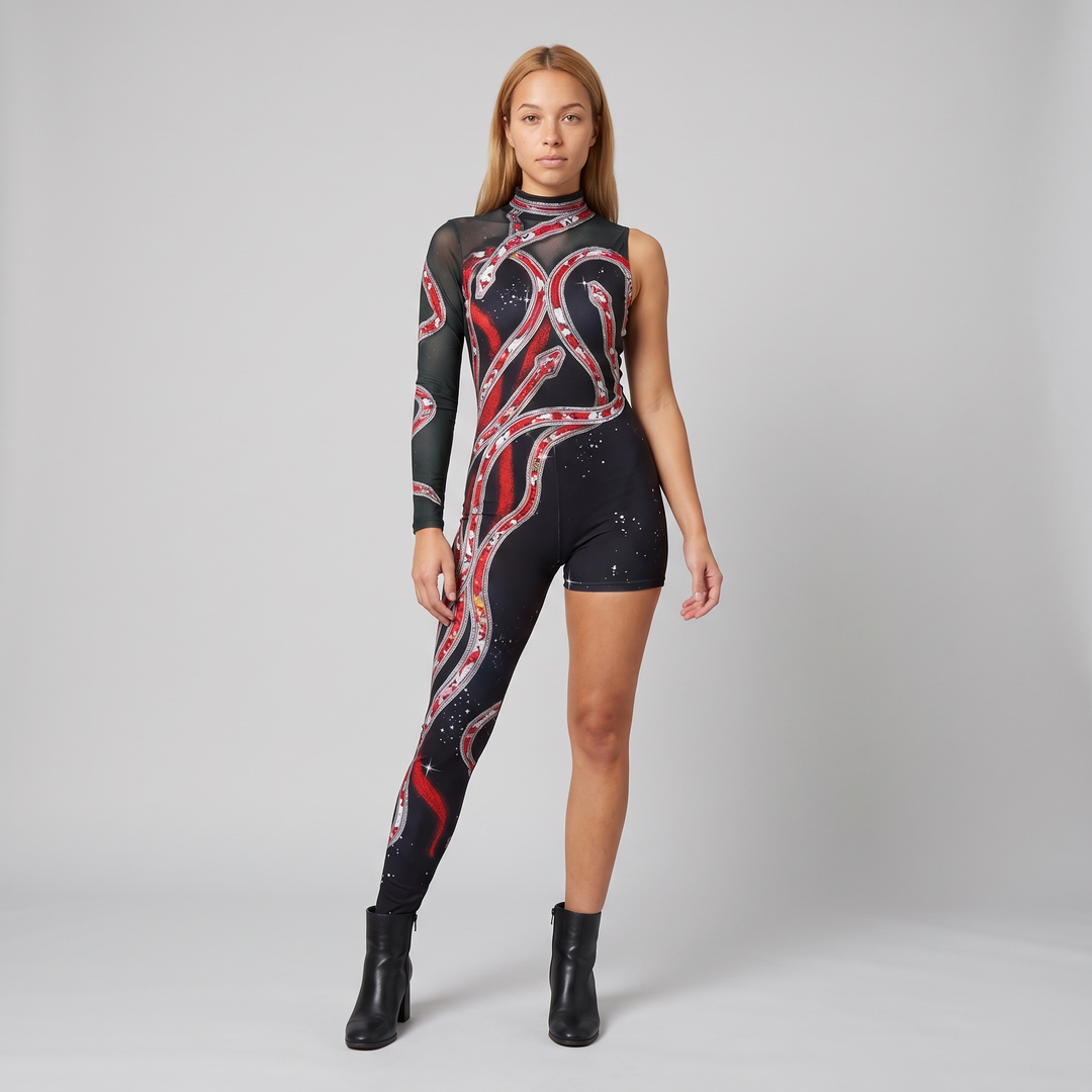 Women's Printed Single-Leg Stage Jumpsuit - image 1