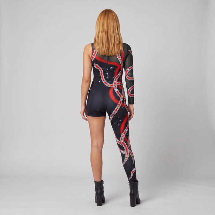Women's Printed Single-Leg Stage Jumpsuit - image 2
