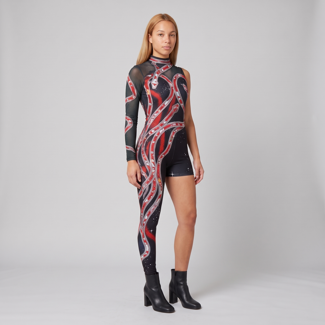 Women's Printed Single-Leg Stage Jumpsuit - image 3