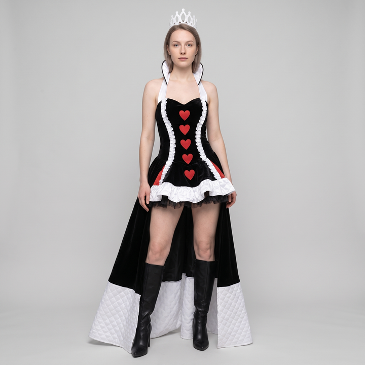 Women's Queen of Hearts Mini Dress Costume - image 1