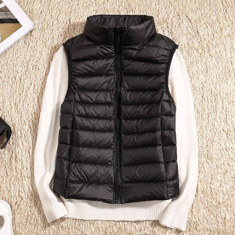 Therese | Women's Quilted Puffer Vest with Stand Collar