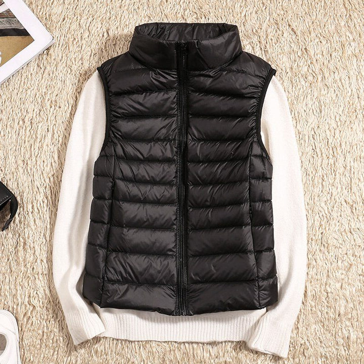 Therese | Women's Quilted Puffer Vest with Stand Collar