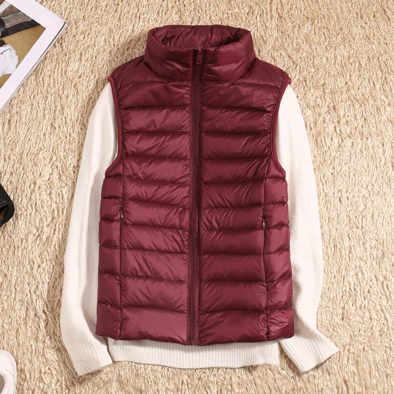 Therese | Women's Quilted Puffer Vest with Stand Collar
