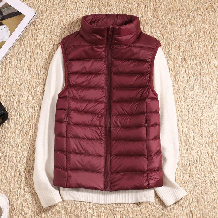 Therese | Women's Quilted Puffer Vest with Stand Collar