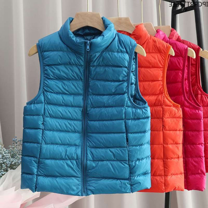Therese | Women's Quilted Puffer Vest with Stand Collar