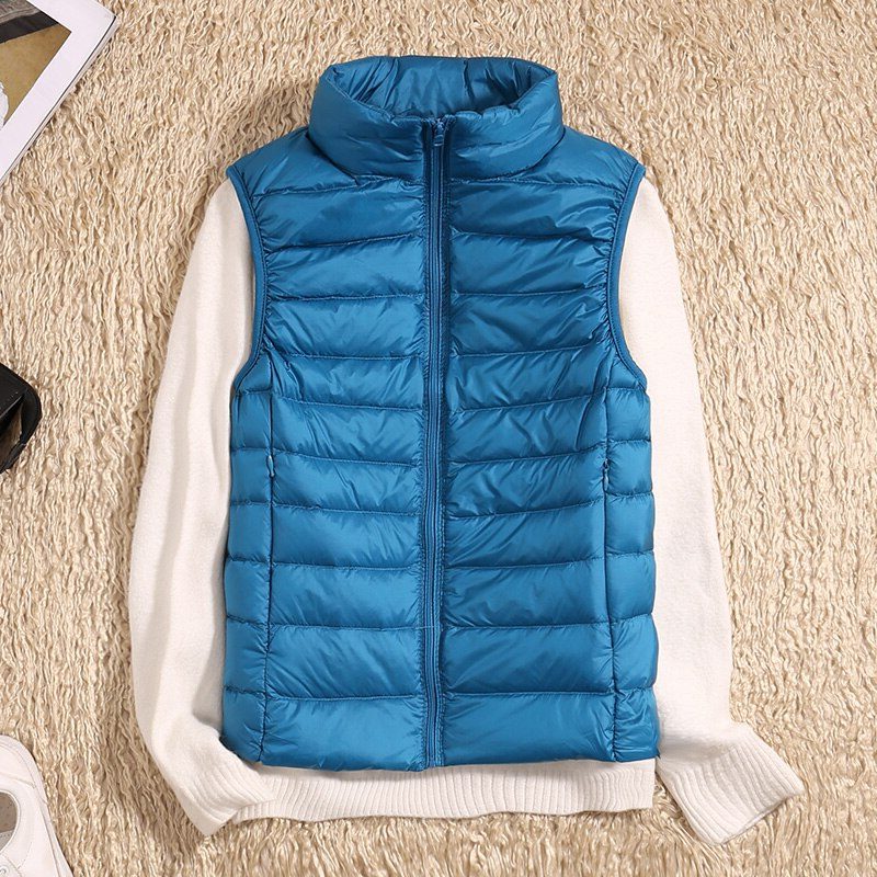 Therese | Women's Quilted Puffer Vest with Stand Collar