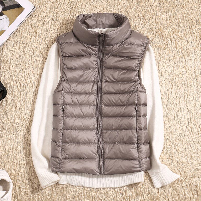 Therese | Women's Quilted Puffer Vest with Stand Collar