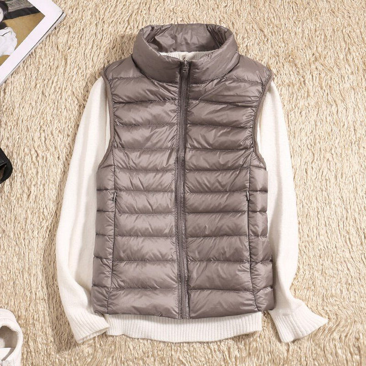 Therese | Women's Quilted Puffer Vest with Stand Collar