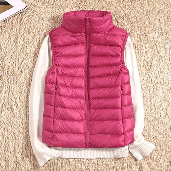 Therese | Women's Quilted Puffer Vest with Stand Collar