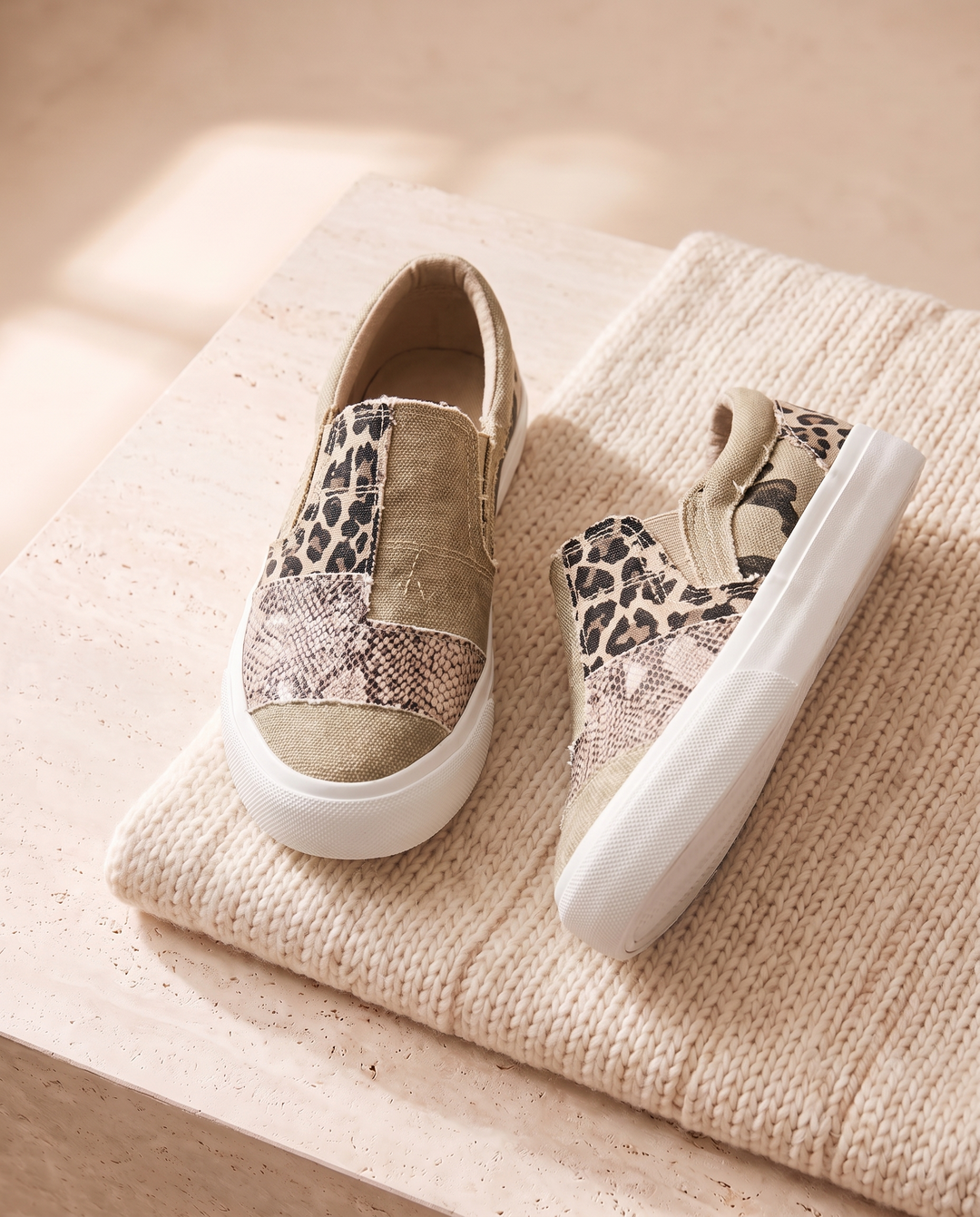 Raleigh | Women's Orthopedic Arch-Support Loafers for Walking in Khaki, pair, flat lay