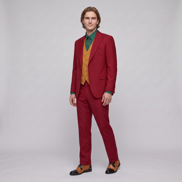 Men's Red Tailored Clown Suit Costume - image 3