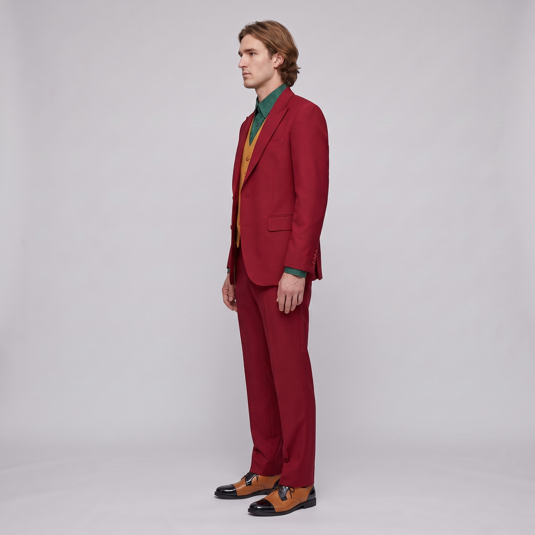 Men's Red Tailored Clown Suit Costume - image 4