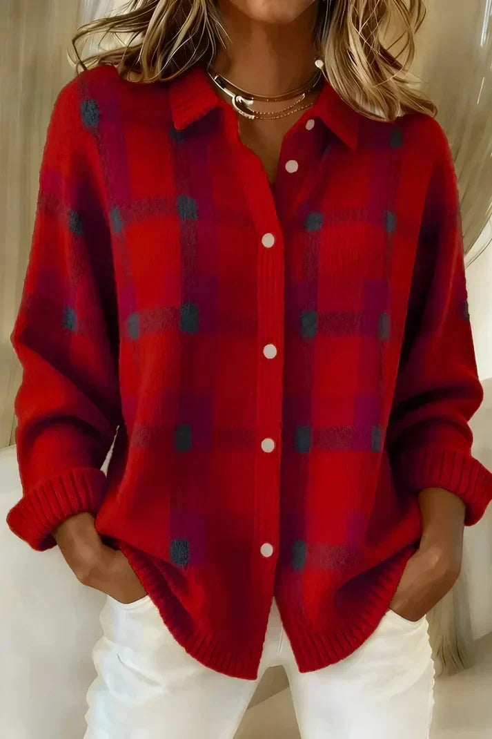 Mariela | Women's Checked Button Cardigan
