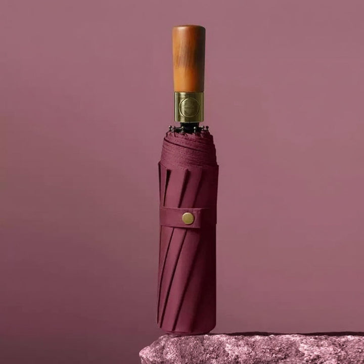 Karlijn Windproof Folding Umbrella with Wooden Handle - image 3