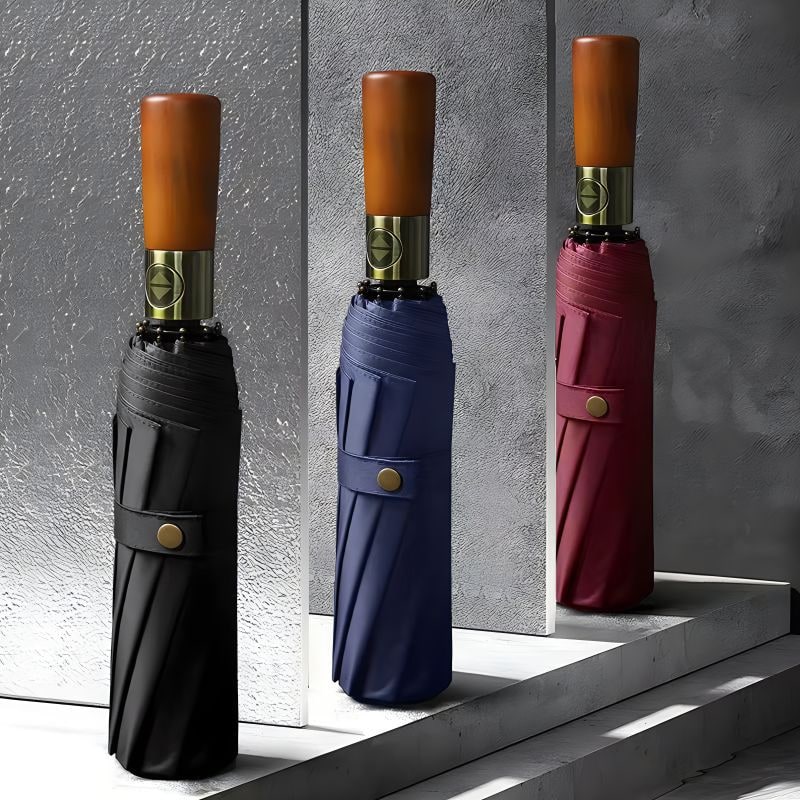 Karlijn Windproof Folding Umbrella with Wooden Handle - image 4
