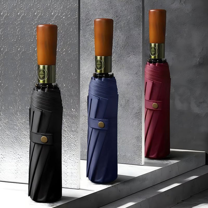 Karlijn Windproof Folding Umbrella with Wooden Handle - image 4