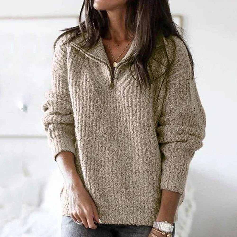 Ariane | Women's Ribbed Knit Half-Zip Pullover