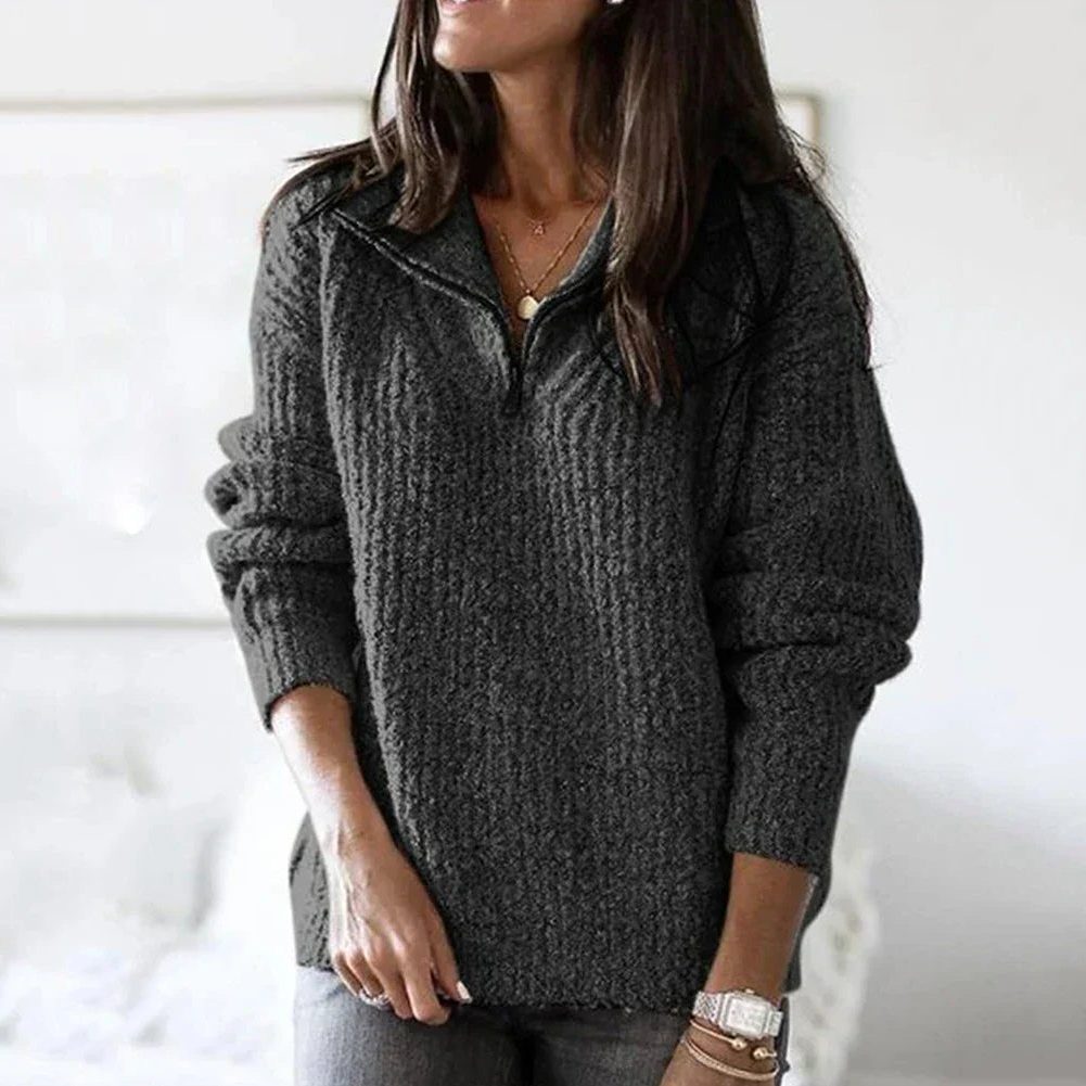 Ariane | Women's Ribbed Knit Half-Zip Pullover