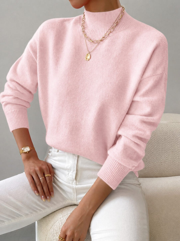 Coralinde | Women's Ribbed Knit Sweater with Roll Neck