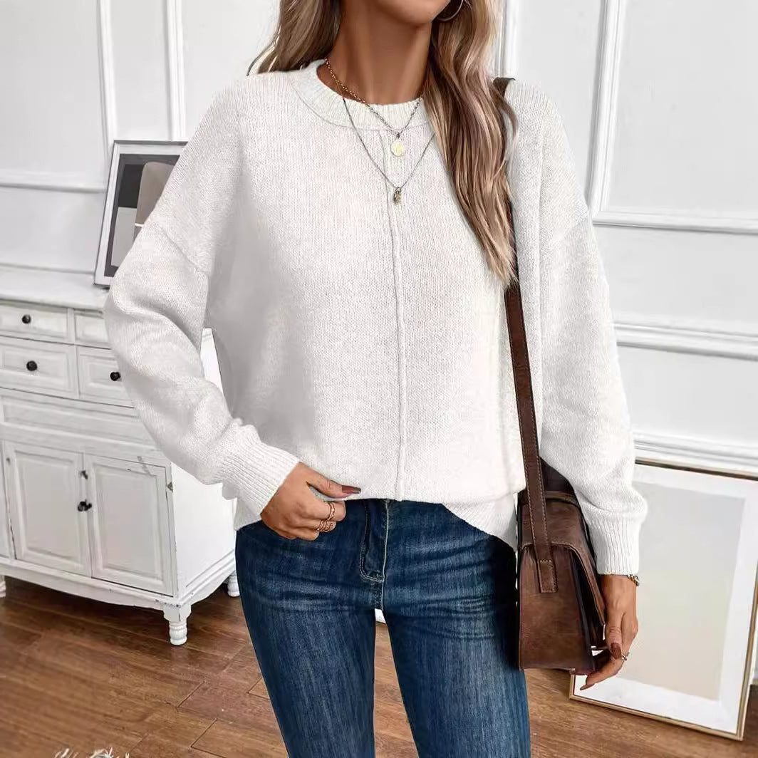 Blandina | Women's Ribbed Knit Sweater with Crew Neck