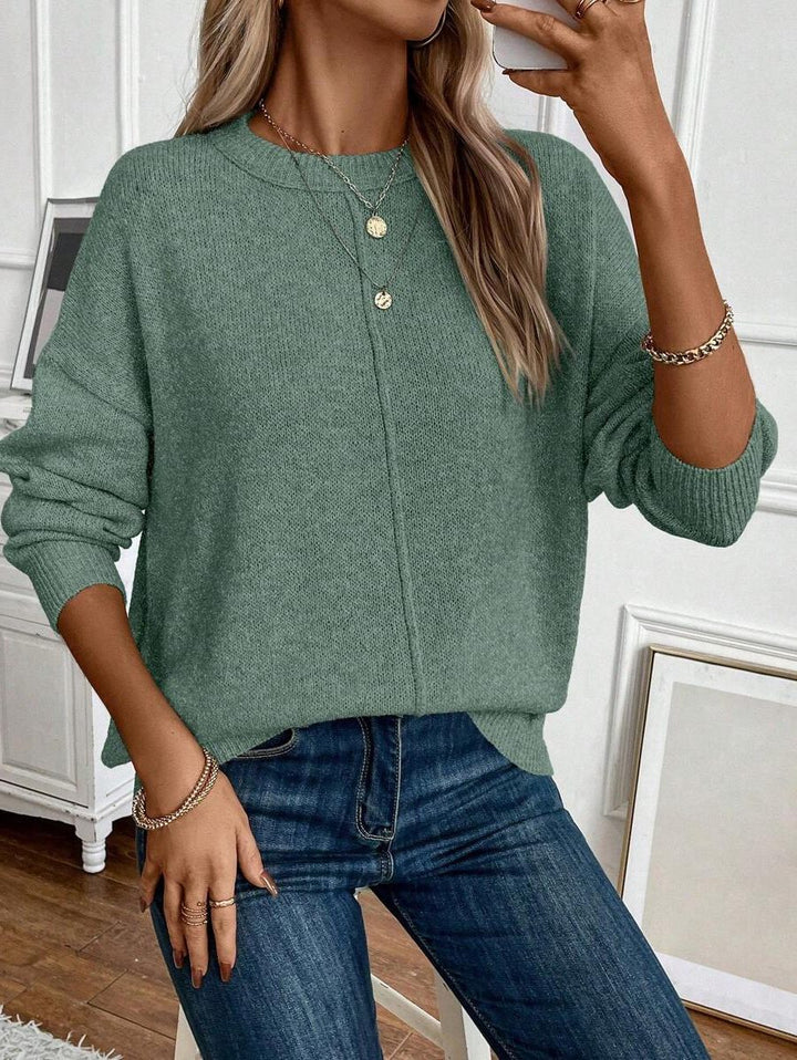 Blandina | Women's Ribbed Knit Sweater with Crew Neck