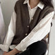 Kaatje | Women's Ribbed Knit Vest with Button-Down