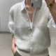 Kaatje | Women's Ribbed Knit Vest with Button-Down