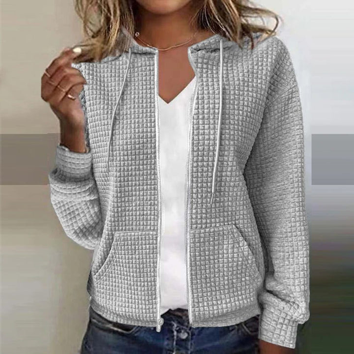 Alma | Women's Ribbed Knit Zip-Up Hoodie