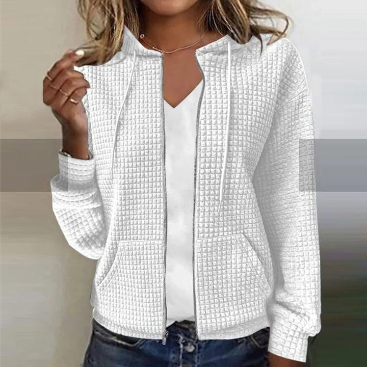 Alma | Women's Ribbed Knit Zip-Up Hoodie