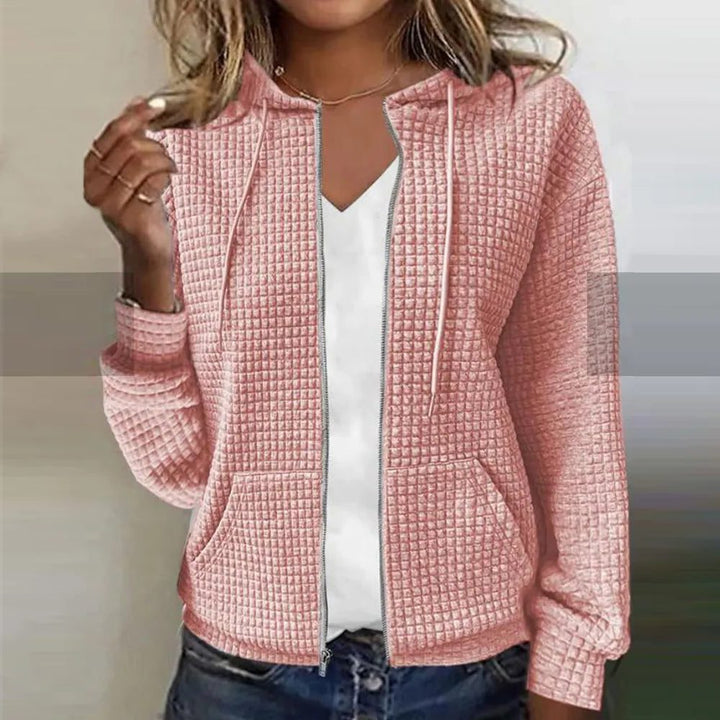 Alma | Women's Ribbed Knit Zip-Up Hoodie
