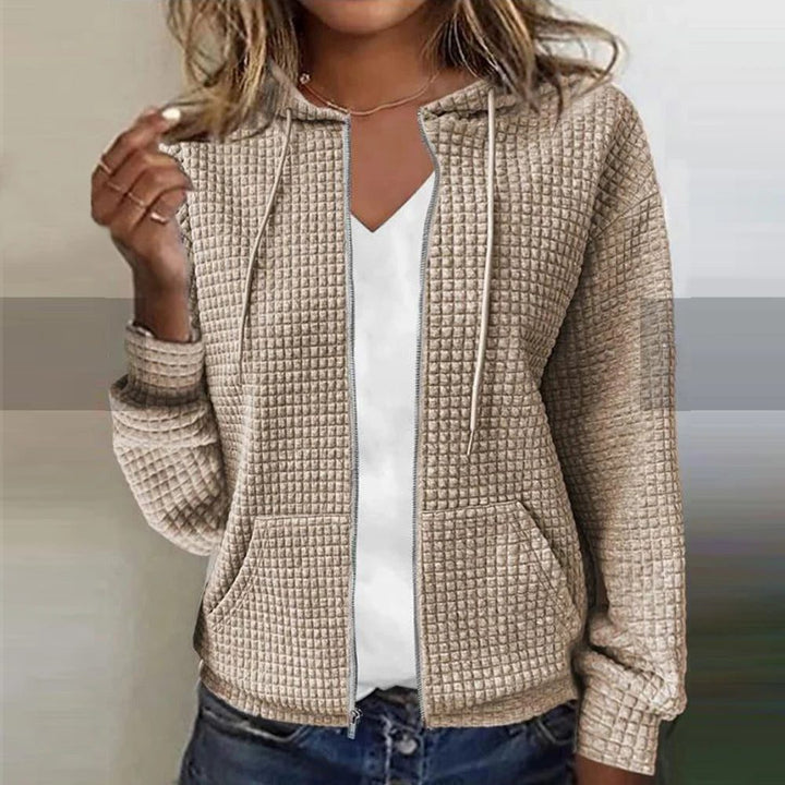 Alma | Women's Ribbed Knit Zip-Up Hoodie