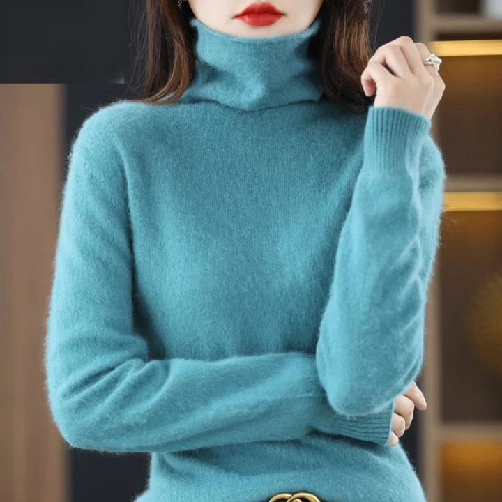 Avelien | Women's Fluffy Knit Roll Neck Jumper