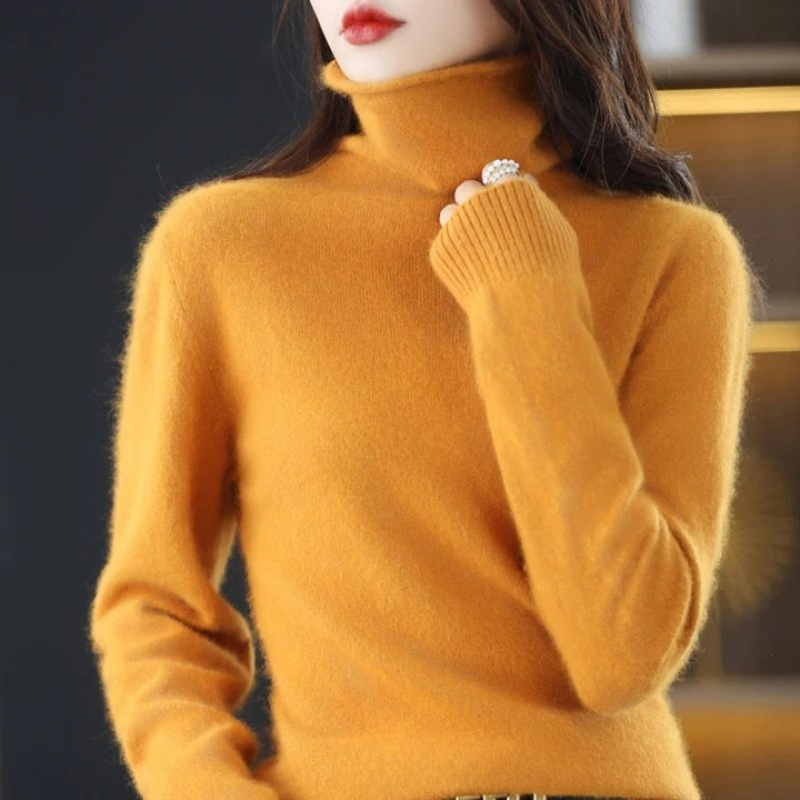 Avelien | Women's Fluffy Knit Roll Neck Jumper